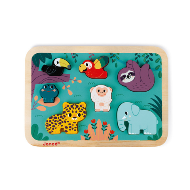Janod Puzzels, Houten puzzels - WWF Chunky puzzel jungle