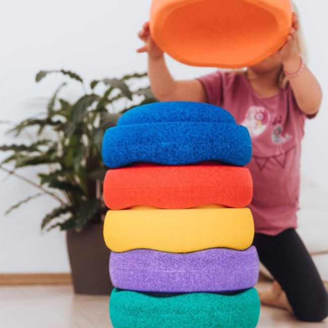 Stapelstein Stapelstenen Rainbow set van 6