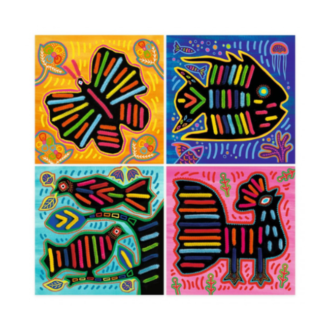 Djeco Knutselen, Knutselpakket - Rijgen met chenilledraad: dieren (3-6 jaar)