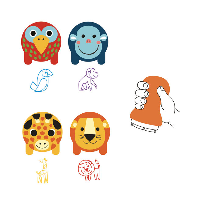 Djeco Knutselen, stempels - Safari dieren 18m+