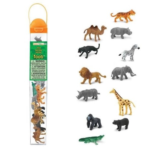 Safari Ltd Sensomotorisch speelgoed - Kleine dieren in tube, 12st. - Blik Hout