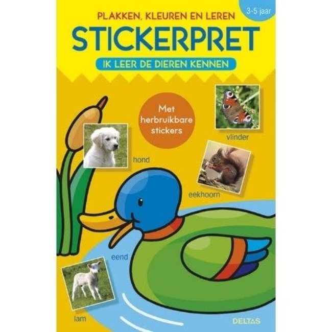 Deltas Deltas Boeken, Kleurboeken - Kleur- en stickerboek Stickerpret: Ik leer de dieren kennen, 3-5 jr.