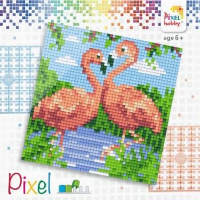 Pixelhobby Knutselen, Pixelhobby - Pixel set - Flamingos