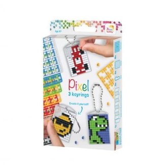 Pixel Art Knutselen - Pixel sleutelhanger set Cool, 6+