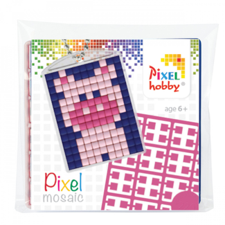 Pixelhobby Knutselen, Pixelhobby - Pixel sleutelhanger set Pig, 6+
