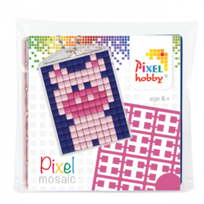 Knutselen, Pixelhobby - Pixel sleutelhanger set Pig, 6+