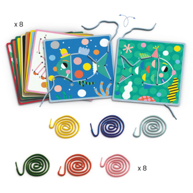 Djeco Spellen - Rijgspel dot-to-dot, 4+