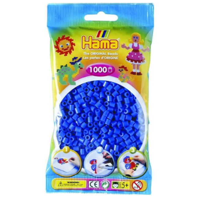 Hama Hama Strijkkralen - Blauw, 1000 stuks