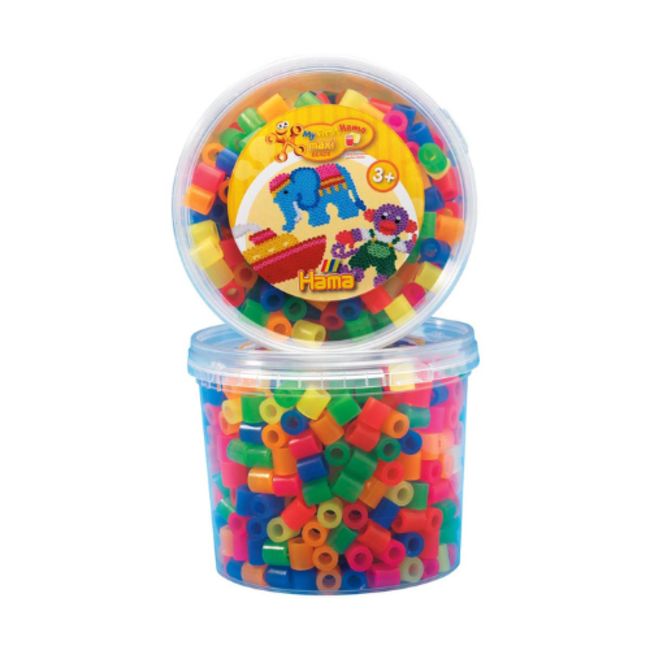 Hama Hama Strijkkralen - Maxi strijkkralen in bak Neonmix 600st.