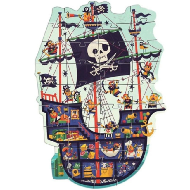 Djeco Puzzels, Legpuzzels - Giant puzzles Het piratenschip, 36 stukjes, 4+