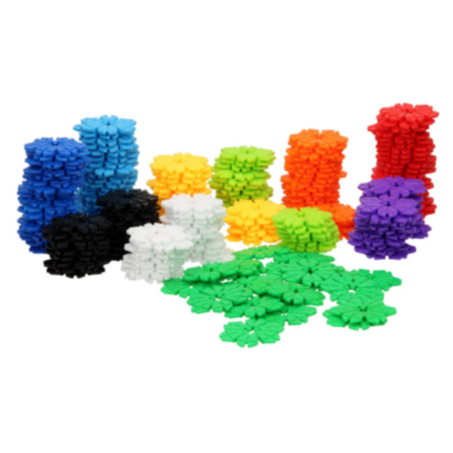 Bouwspeelgoed - Bouwrietjes in opbergbox: Bloem, 200 st.