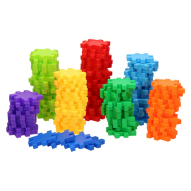 Bouwspeelgoed - Bouwrietjes in opbergbox: vierkant, 100 st.