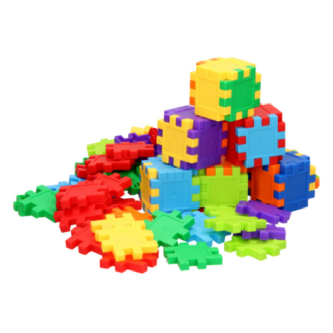 Bouwspeelgoed - Bouwrietjes in opbergbox: vierkant, 100 st.