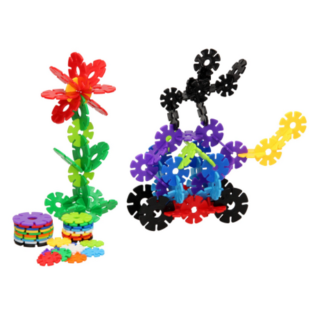 Bouwspeelgoed - Bouwrietjes in opbergbox: sneeuwvlokken, 300 st.