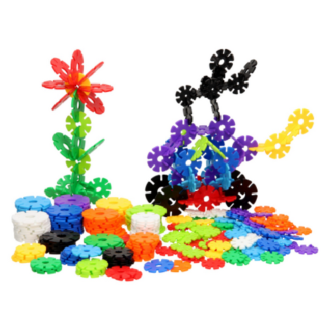 Bouwspeelgoed - Bouwrietjes in opbergbox: sneeuwvlokken, 300 st.