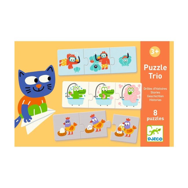 Djeco (UA) Educatieve Spellen - Trio Puzzel - Grappige Verhalen