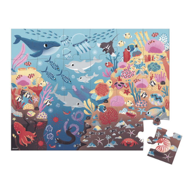 Janod Puzzels, Legpuzzel - Magische Puzzel De Oceaan, 24 stukjes, 3+