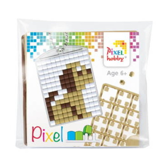 Pixelhobby Knutselen, Pixelhobby - Pixel sleutelhanger set Puppy, 6+