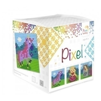 Pixelhobby Cube (3 baseplates + 18 Pixel squares) - Fairy tale