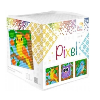 Pixelhobby Knutselen, Pixelhobby - Pixel kubus Vogels, 6+
