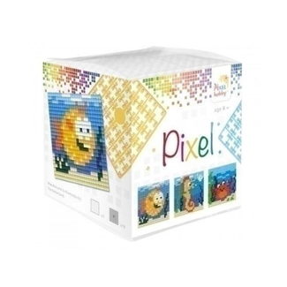 Pixelhobby cube (3 baseplates + 18 Pixel squares) - Sea animals