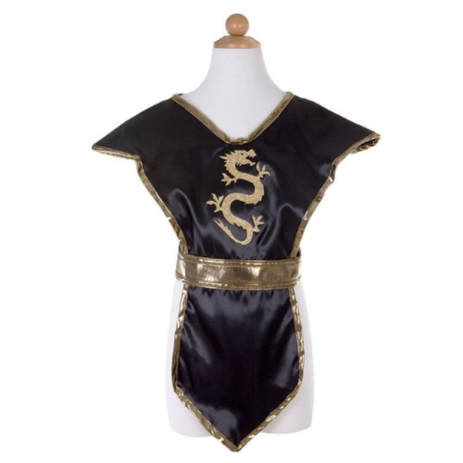 Great Pretenders Great Pretenders Verkleedkleding - Ninja Tunic, Black/Gold, (Size US 5-6)