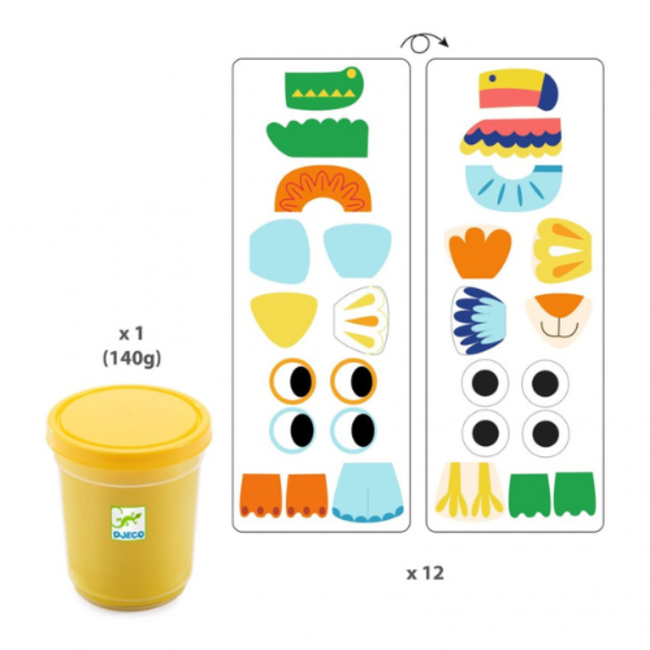 Djeco Knutselen, Knutselpakketten - Klei set mijn dierenklei, 18M+