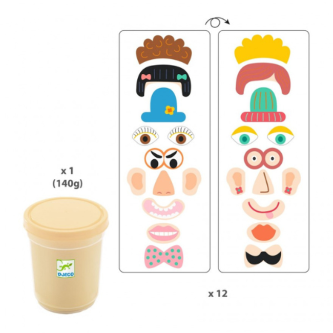 Djeco Knutselen, Knutselpakketten - Klei set mijn snuitenklei, 18M+