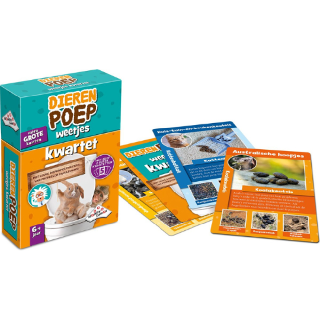 Identity Games Spellen, Kinderspellen - Kwartet: Dierenpoep Weetjes kwartet, 6+