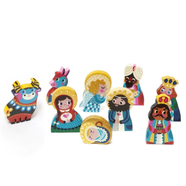 Petit Monkey Houten speelgoed - Nativity set met houten speelfiguren