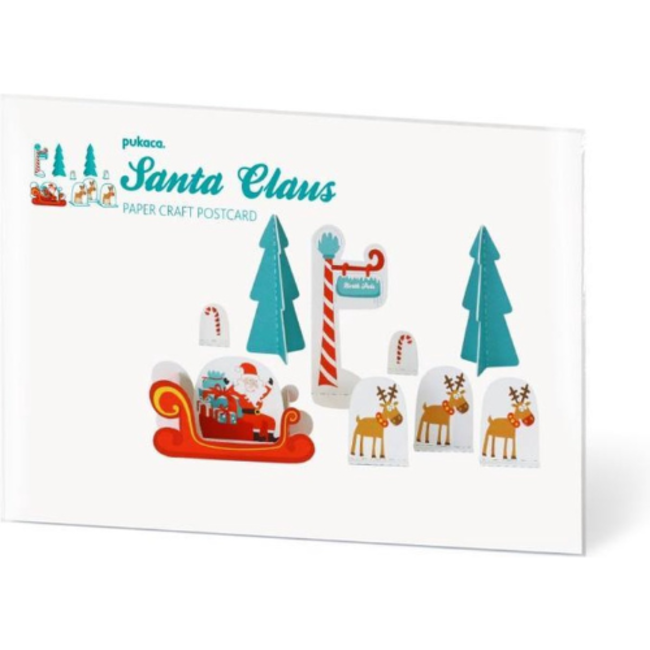 Kaarten - Paper craft kaart, Santa Claus