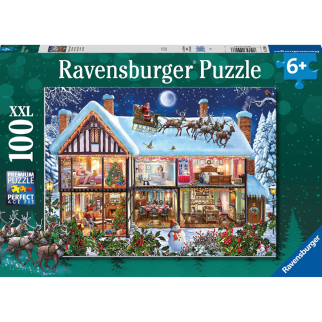 Puzzels, Legpuzzels - XXL puzzel Kerstmis thuis, 100 stukjes, 6+ - Blik op