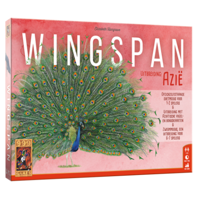 999 Games Spellen, Bordspellen - Wingspan Azië (incl. uitbreiding 7 pers.)