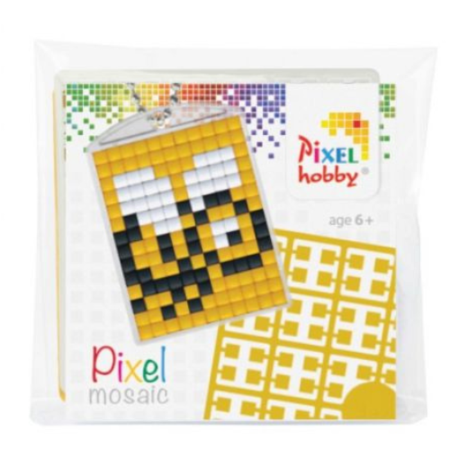 Pixelhobby Knutselen - Pixel sleutelhanger set Bij, 6+