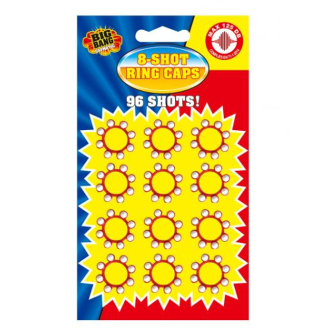 Klappertjes pistool, Accessoires - 12x8 schots amorces op kaart