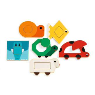 Djeco Puzzels, Houten puzzels - Duo Basic, 12M+