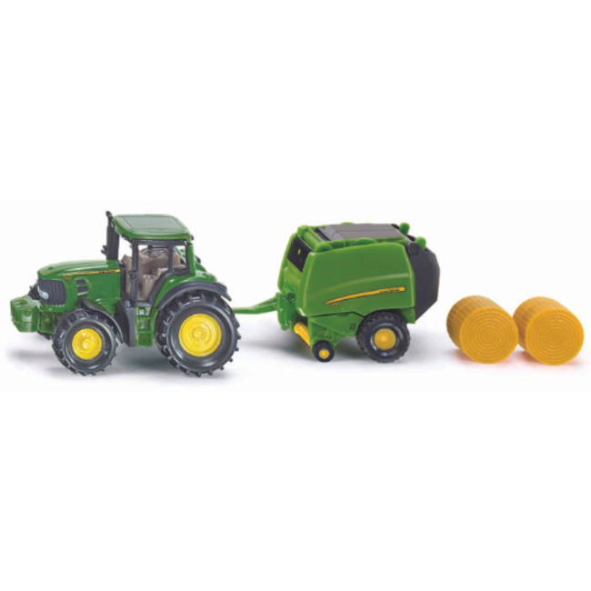 Siku John Deere tractor met balenpers
