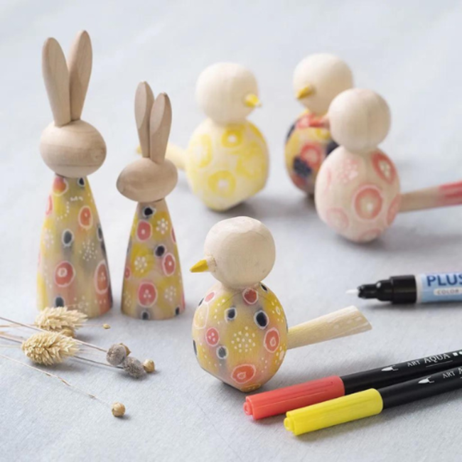 Creativ Company Kabouterdeurtjes, Accessoires - Houten konijnen, 2st.