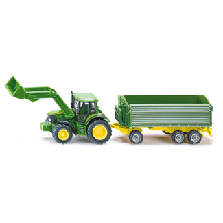 Siku 1:87 John Deere met frontlader en aanhanger