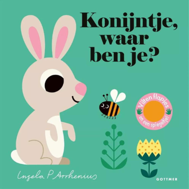 Gottmer Boeken, Karton boeken - Vilten flapjesboek Konijntje, waar ben je?, 2+