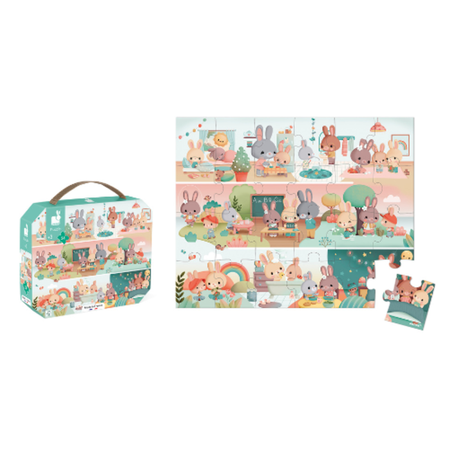 Janod Puzzels, Legpuzzel - Een lange dag, 24 stukjes, 3+