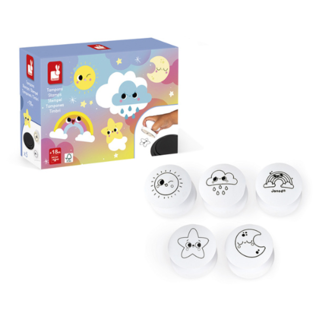 Janod Knutselen, Accessoires - Stampinoo, Stempels Dromenland, 18M+