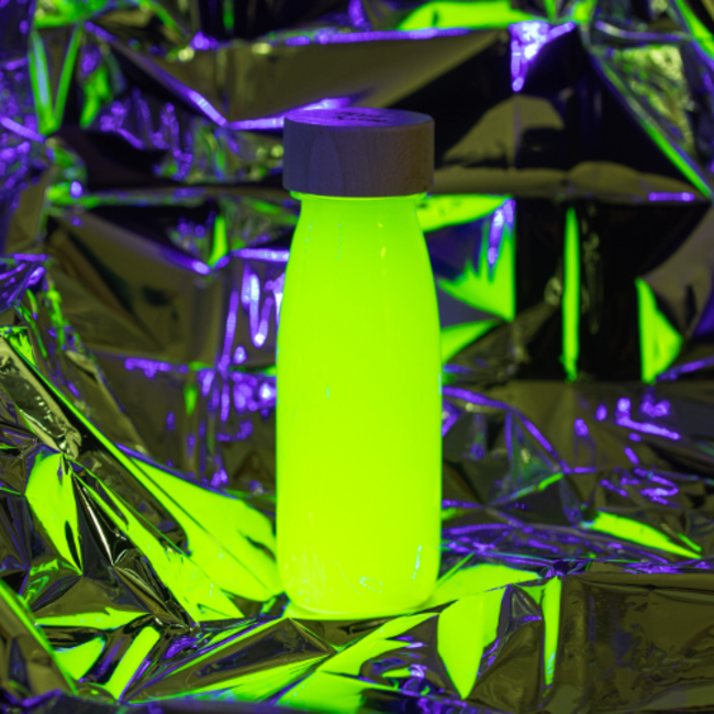 Petit Boum Sensorische fles - Sensory Bottle, Fluo Geel