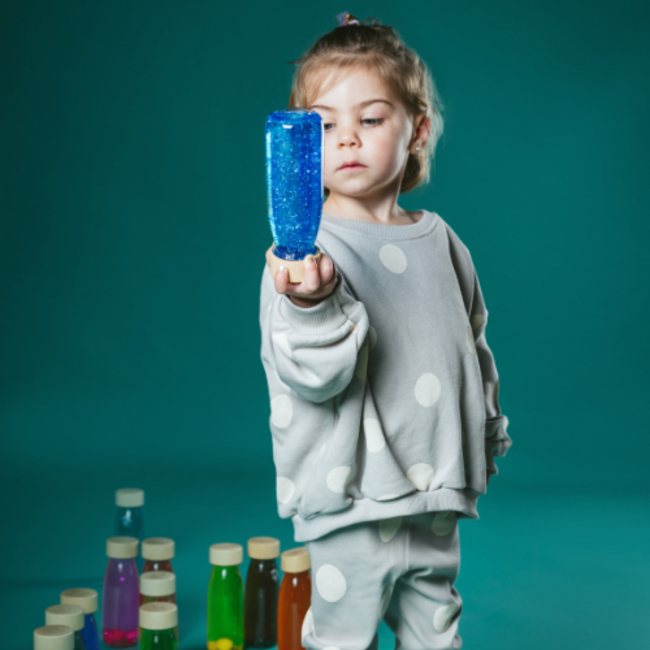Petit Boum Sensorische fles - Sensory Bottle, Blauw