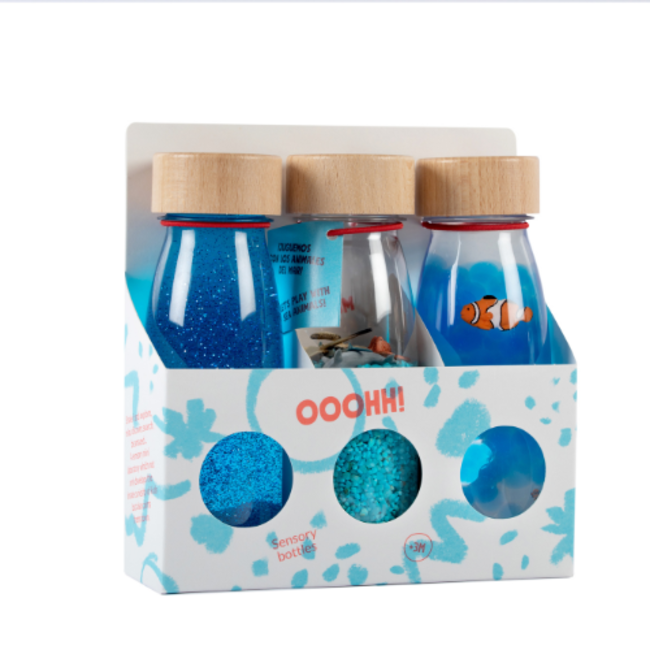 Petit Boum Sensorische fles - Sensory Bottles, set van 3, Serenity