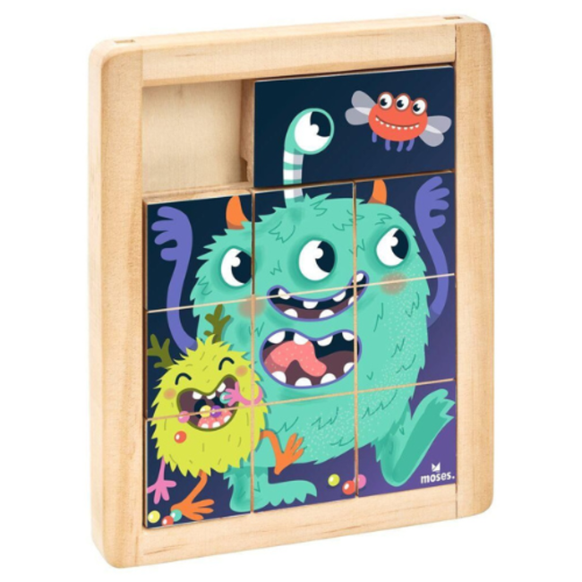 moses. Verlag Puzzels, Houten puzzel - Schuifpuzzel Unicorn, Monster assorti