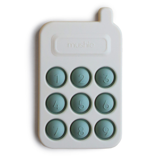 Mushie Babyspeelgoed - Bijtfiguur telefoon Cambridge blue