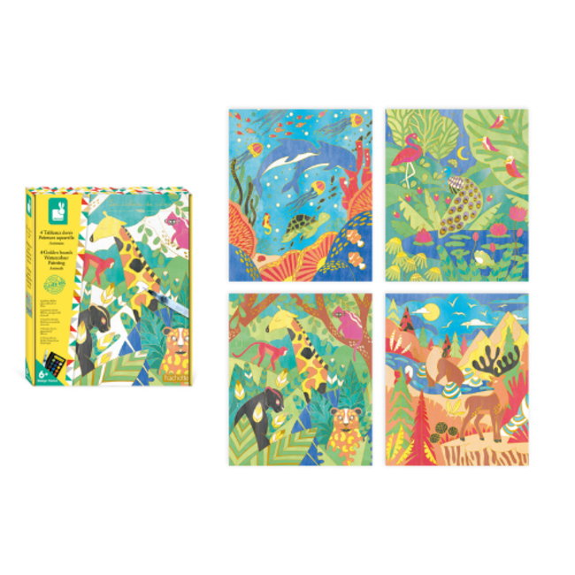 Janod Knutselen, Knutselpakketten - Atelier, Gouden plaatje dieren verven, 6+