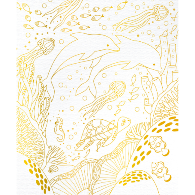 Janod Knutselen, Knutselpakketten - Atelier, Gouden plaatje dieren verven, 6+