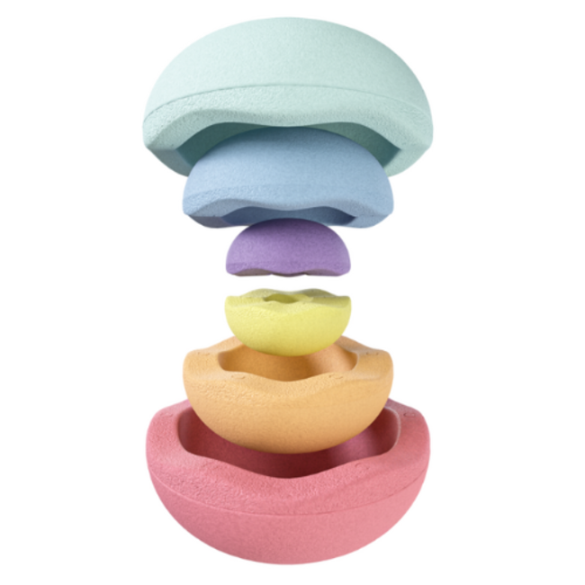 stapelstenen inside - Rainbow pastel set, 6 st, Paars, licht blauw, mint, licht geel, licht oranje, licht rood, 1+